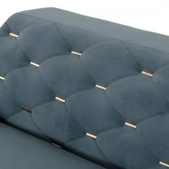 VIG Divani Casa Chesterfield - Blue Velvet Right Facing Sectional Sofa