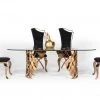 VIG Modrest Javier Modern Glass & Rosegold Dining Table