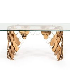 VIG Modrest Javier Modern Glass & Rosegold Dining Table