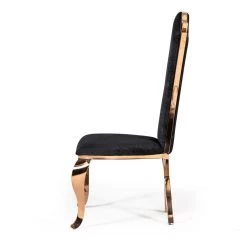 VIG Dining Room Modrest Bonnie Transitional Black Velvet & Rosegold Dining Chair (Set Of 2)