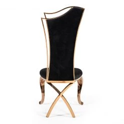 VIG Dining Room Modrest Bonnie Transitional Black Velvet & Rosegold Dining Chair (Set Of 2)