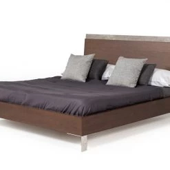 VIG Nova Domus Conner Modern Dark Walnut & Faux Concrete Bedroom Set Beds & Headboards