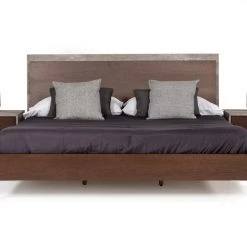 VIG Nova Domus Conner Modern Dark Walnut & Faux Concrete Bedroom Set Beds & Headboards