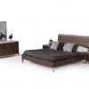 VIG Nova Domus Conner Modern Dark Walnut & Faux Concrete Bedroom Set Beds & Headboards