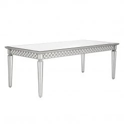 Best Master Furniture Sophie Silver Mirrored Dining Table