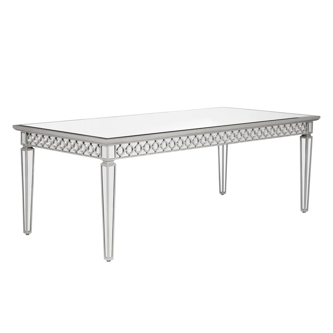 Best Master Furniture Sophie Silver Mirrored Dining Table