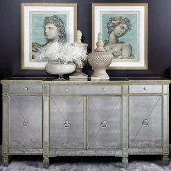 Best Master Furniture Living Room Borghese Mirrored Buffet