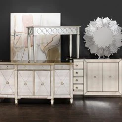 Best Master Furniture Living Room Borghese Mirrored Buffet