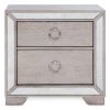Best Master Furniture Ava Mirrored 2 Drawer Nightstand Bedroom