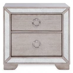 Best Master Furniture Ava Mirrored 2 Drawer Nightstand Bedroom