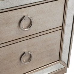 Best Master Furniture Ava Mirrored 2 Drawer Nightstand Bedroom