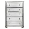 Best Master Furniture Simplicity Mirrored 5 Drawer Tall Chest