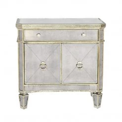 Best Master Furniture Borghese Mirrored Nightstand Bedroom
