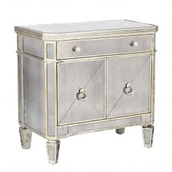 Best Master Furniture Borghese Mirrored Nightstand Bedroom