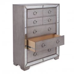 Best Master Furniture Ava 5 Drawer Mirrored Chest