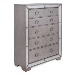 Best Master Furniture Ava 5 Drawer Mirrored Chest