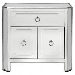 Best Master Furniture Bedroom Simplicity Mirrored Nightstand