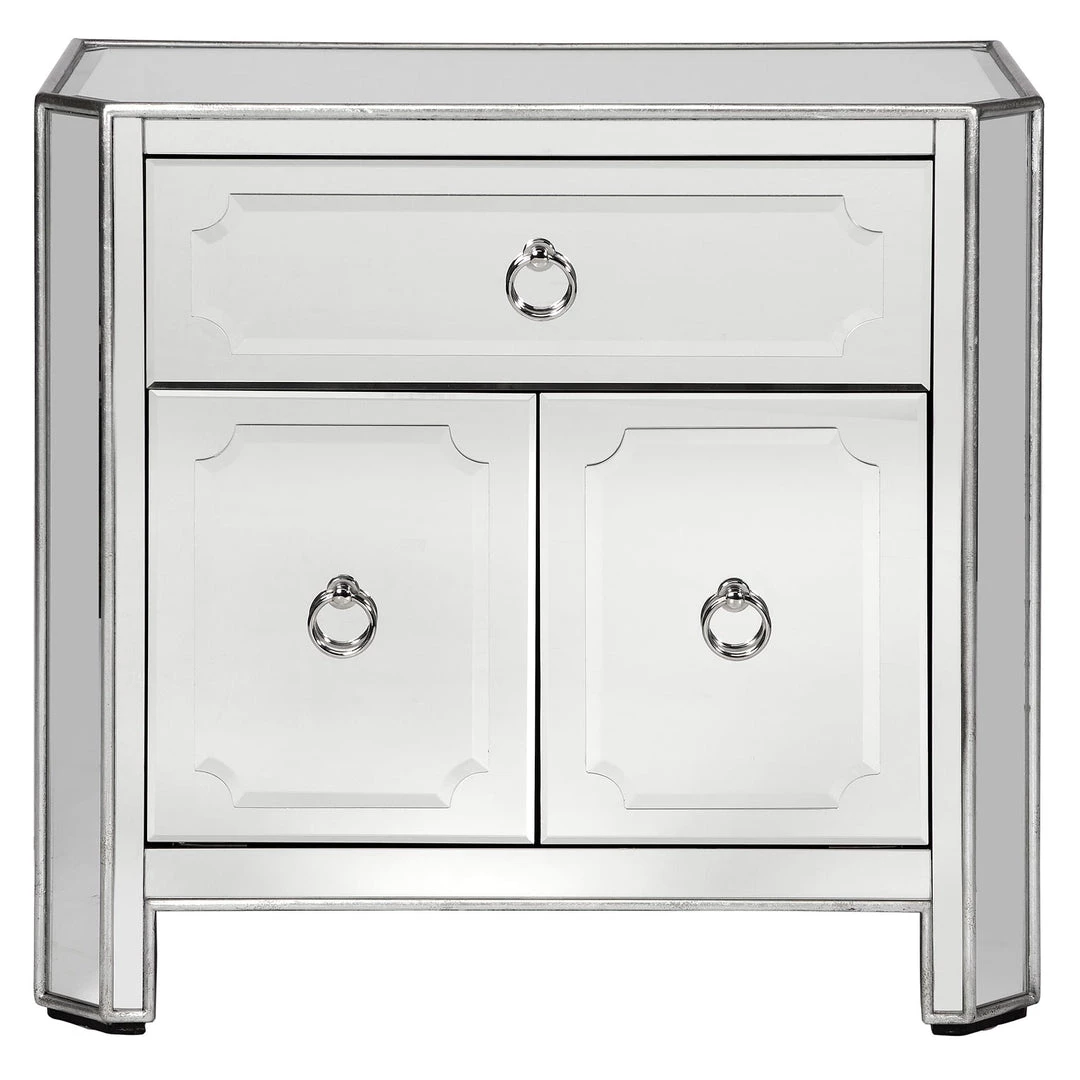 Best Master Furniture Bedroom Simplicity Mirrored Nightstand