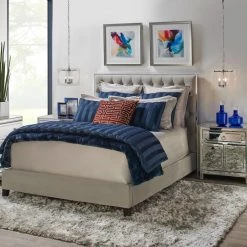 Best Master Furniture Bedroom Simplicity Mirrored Nightstand