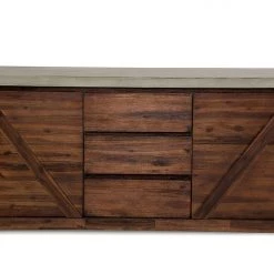 VIG Modrest Revok Modern Concrete & Acacia Buffet Living Room