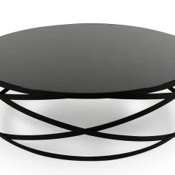 VIG Modrest Wixon Modern Black Round Coffee Table