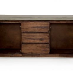 VIG Modrest Revok Modern Concrete & Acacia Buffet Living Room