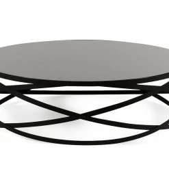 VIG Modrest Wixon Modern Black Round Coffee Table