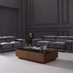 VIG Divani Casa Trisha Modern Grey Fabric Sofa Set Living Room