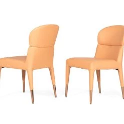 VIG Modrest Ogden - Modern Peach & Rosegold Dining Chair (Set Of 2) Dining Room