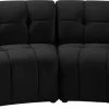Meridian Furniture Living Room Limitless Modular Velvet 2 Piece Loveseat