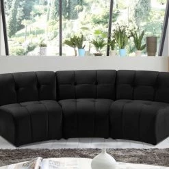 Meridian Furniture Limitless Modular Velvet 3 Piece Sofa