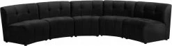 Meridian Furniture Limitless Modular Velvet 5 Piece Sectional