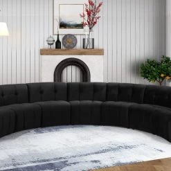 Meridian Furniture Limitless Modular Velvet 7 Piece Sectional Living Room