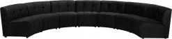 Meridian Furniture Limitless Modular Velvet 7 Piece Sectional Living Room