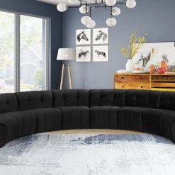 Meridian Furniture Limitless Modular Velvet 8 Piece Sectional Living Room