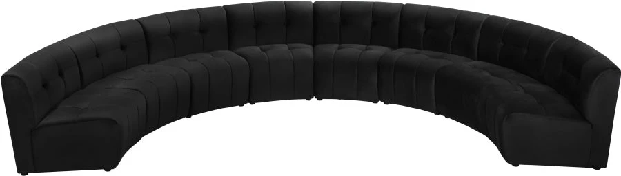 Meridian Furniture Limitless Modular Velvet 8 Piece Sectional Living Room