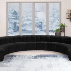 Meridian Furniture Limitless Modular Velvet 10 Piece Sectional Living Room