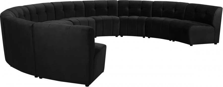 Meridian Furniture Limitless Modular Velvet 10 Piece Sectional Living Room