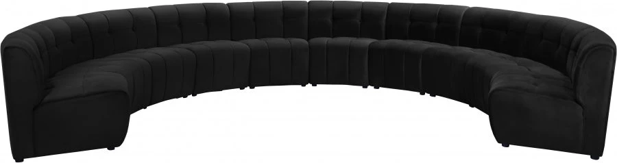 Meridian Furniture Limitless Modular Velvet 10 Piece Sectional Living Room