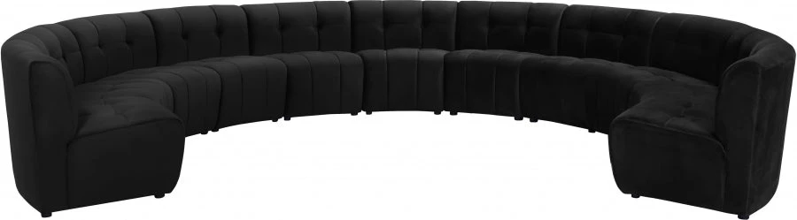 Meridian Furniture Limitless Modular Velvet 11 Piece Sectional