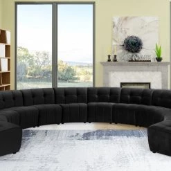 Meridian Furniture Limitless Modular Velvet 12 Piece Sectional
