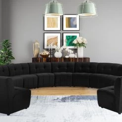 Meridian Furniture Limitless Modular Velvet 13 Piece Sectional