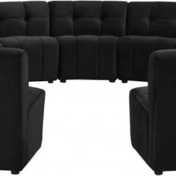 Meridian Furniture Limitless Modular Velvet 15 Piece Sectional Living Room