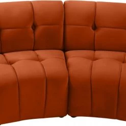Meridian Furniture Living Room Limitless Modular Velvet 2 Piece Loveseat
