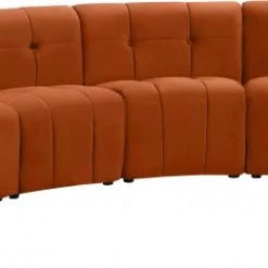 Meridian Furniture Living Room Limitless Modular Velvet 6 Piece Sectional