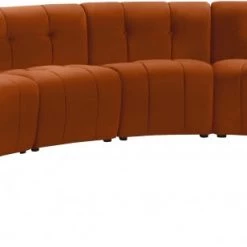 Meridian Furniture Limitless Modular Velvet 7 Piece Sectional Living Room