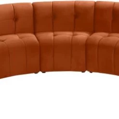 Meridian Furniture Limitless Modular Velvet 7 Piece Sectional Living Room