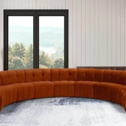 Meridian Furniture Limitless Modular Velvet 9 Piece Sectional Living Room