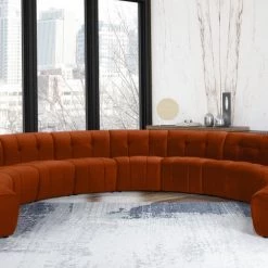 Meridian Furniture Limitless Modular Velvet 11 Piece Sectional