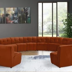 Meridian Furniture Limitless Modular Velvet 14 Piece Sectional